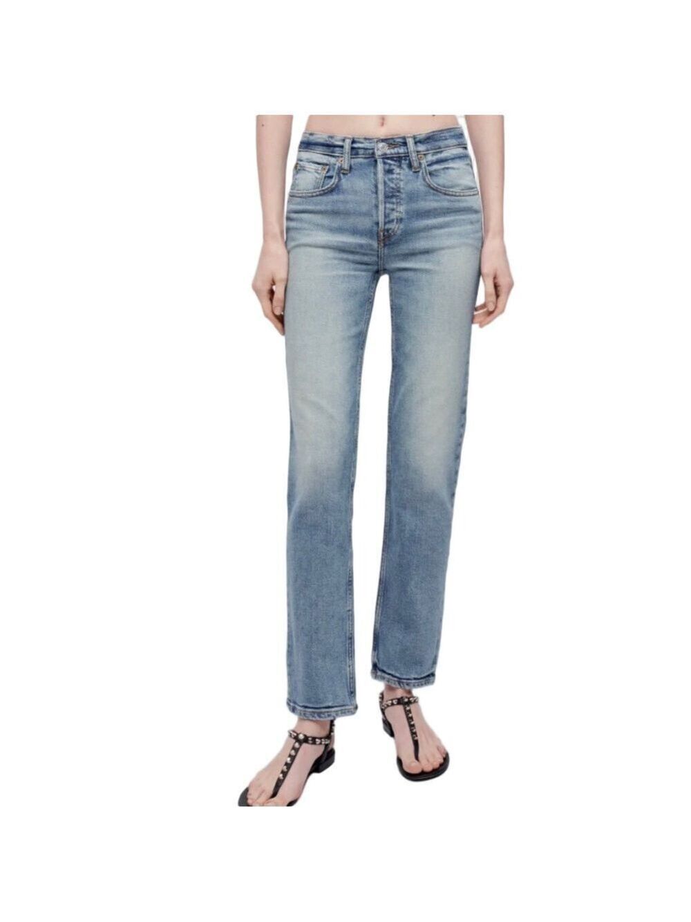 Re/Done Mid Rise Stovepipe Jeans Size 25